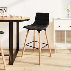 vidaXL Tabouret de bar Noir Tissu 