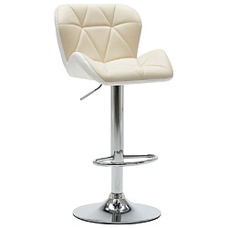 vidaXL Tabouret de bar Crème Similicuir