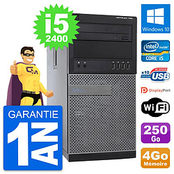 PC Tour Dell OptiPlex 790 MT Intel i5-2400 RAM 4Go Disque 250Go Windows 10 Wifi - Occasion