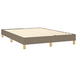 Sommier à lattes LED,Cadre à lattes de lit avec matelas pour Adulte Taupe 140x190 cm Tissu -MN39784 pas cher