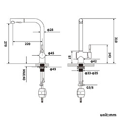 Acheter Lonheo MAX Mitigeur Cuisine Noir Douchette Robinet Douchette d'évier Extractible à 2 Jets Mitigeur Evier Bec Haut Pivotant à 360° Acier Inox Barboteur Démotable