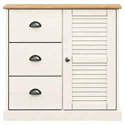 Maison Chic Buffet commode,console avec tiroirs pour rangement VIGO 78x40x75 cm blanc bois massif de pin -MN66712 pas cher