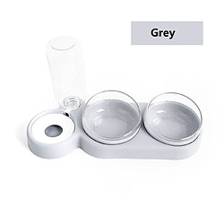 Universal Petit conteneur de nourriture pour chiens à 15 °, bol pour chat et alimentation automatique, détachement de nourriture humide ou 2 pièces pour animaux domestiques, 3 en 1 | Fourniture d'alimentation pour chat (gris)