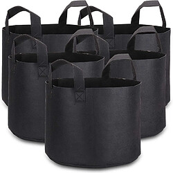 BESTA 5 * sacs de plantes, pot en tissu non tissé respirant de qualité supérieure, sacs de culture de 5 gallons avec poignées pour le dragage et la plantation de jardin, sac de jardin écologique 