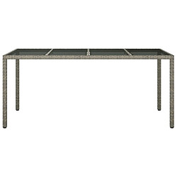 Avis Maison Chic Table de jardin | Table d'extérieur Gris 190x90x75 cm Verre trempé/résine tressée -GKD63593