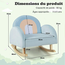 Avis Helloshop26 Fauteuil à bascule enfants en peluche charge 50 kg jolis cadeaux pour garçon fille de 3-5 ans bleu 20_0006732