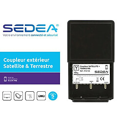 Sedea Coupleur Satellite/Terrestre TNT (FM – VHF – UHF) à 2 entrées et 1 sortie Intérieur Extérieur, Filtre 5G LTE 700 