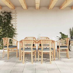 Maison Chic Ensemble de salle à manger de jardin 7 pcs,Table et chaises d'extérieur Bois de teck solide -GKD223262