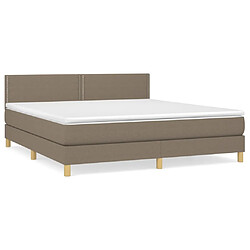 vidaXL Sommier à lattes de lit avec matelas Taupe 160x200 cm Tissu