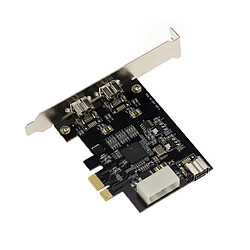 Kalea-Informatique Carte Controleur PCIE FIREWIRE 800 IEEE1394B - 2+1 Sorties - Chipset TI XI02213AZAY