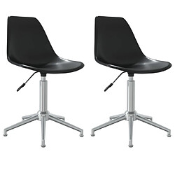 vidaXL Chaises pivotantes à manger lot de 2 noir PP