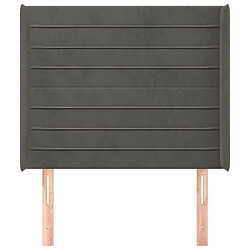 Avis Maison Chic Tête de lit scandinave avec oreilles,meuble de chambre Gris foncé 83x16x118/128 cm Velours -MN70861