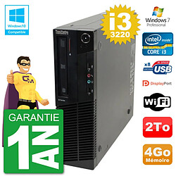 PC Lenovo ThinkCentre M82 SFF i3-3220 RAM 4Go Disque Dur 2To Graveur DVD Wifi W7 - Occasion