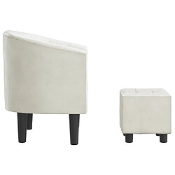 Acheter Maison Chic Fauteuil cabriolet et repose-pieds,Fauteuil luxe pour relax blanc similicuir -MN63324