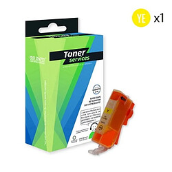 TONER SERVICES Compatible Canon CLI521 Cartouche Jaune 2936B001 (C521Y)