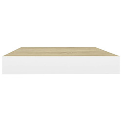 Acheter vidaXL Étagère murale flottante chêne et blanc 50x23x3,8 cm MDF