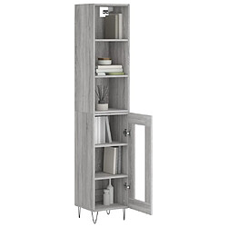 Avis Maison Chic Buffet,Meuble de Rangement,commode pour salon,Cuisine Sonoma gris 34,5x34x180 cm Bois d'ingénierie -MN38887