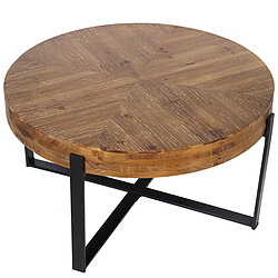 Table Basse Alexandra House Living Marron Noir Bois 82 x 43 x 82 cm