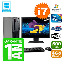 PC Lenovo M91p SFF Intel I7-2600 4Go Disque 500Go Graveur Wifi W7 Ecran 27" · Occasion 