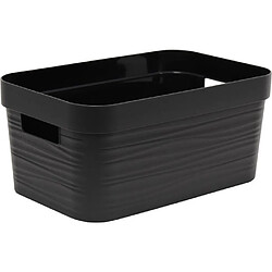 EDA Plastiques Boite de rangement Decor Stone 6 L - Noir - 29,2 x 18,8 x 13,2 cm - EDA PLASTIQUE