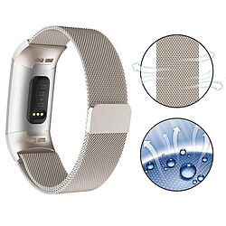 Avis Shot Bracelet en Maille pour FITBIT Charge 4 Taille L 105-133mm Grand Poignet Metal Respirant (OR)