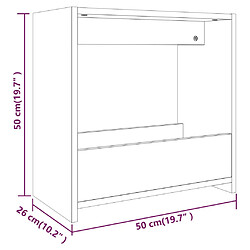 vidaXL Table d'appoint Sonoma gris 50x26x50 cm Bois d'ingénierie pas cher