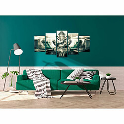 Paris Prix Tableau Imprimé 5 Panneaux Buddha Style Green Wide 100 x 200 cm