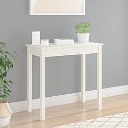 vidaXL Table console Blanc 80x40x75 cm Bois massif de pin 