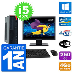 PC Fujitsu E520 DT Ecran 22" Intel i5-4570 RAM 4Go Disque 250Go Windows 10 Wifi - Occasion