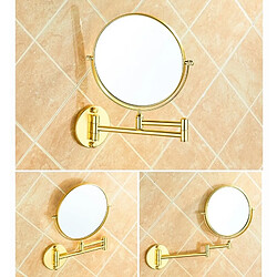 Universal Miroir de bain en laiton et or 8 pouces miroir de maquillage de salle de bain pliant miroir rétractable double face