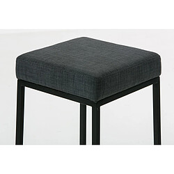 Avis Decoshop26 Lot de 2 tabourets de bar avec repose-pieds design simple hauteur 80 cm en tissu gris foncé et métal noir 10_0004369