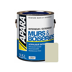 Apara Peinture intérieure couleur, acrylique satinée-0.5 litre-Béton