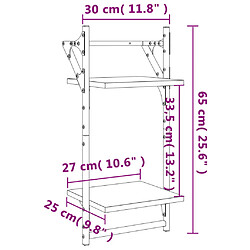 vidaXL Étagères murales à 2 niveaux avec barres 2 pcs chêne sonoma pas cher