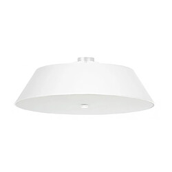 Luminaire Center Plafonnier Vega Verre,acier,tissu blanc 5 ampoules 25cm