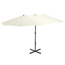 vidaXL Parasol d'extérieur et poteau en aluminium 460x270 cm sable