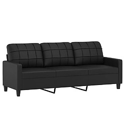 Acheter Maison Chic Ensemble de canapés 4 pcs avec coussins, Canapé droit Sofa pour Salon Noir Similicuir -GKD517294