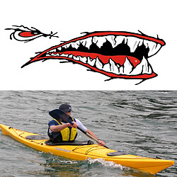 Acheter 2 Pièces Bouche Dents de Requin Autocollants Stickers Décalcomanies pour Kayak Canoe Pirogue Dinghy Bateau