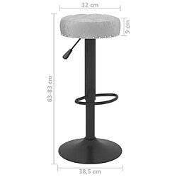 vidaXL Tabourets de bar lot de 2 gris velours pas cher