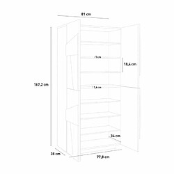 Ahd Amazing Home Design Meuble chaussure polyvalent design 4 portes 8 placards blanc Ping Dress pas cher