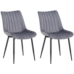 Non Lot de 2 chaises Rahden en velours 