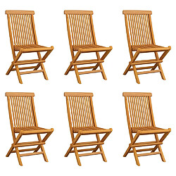 vidaXL Chaises pliables de jardin 6 pcs Bois de teck solide 