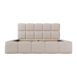 Acheter Lit coffre 140 x 190 cm - Tissu chiné - Beige + Matelas - DAMADO de Pascal Morabito