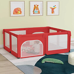 vidaXL Parc pour bébé avec 2 portes Rouge Tissu Oxford