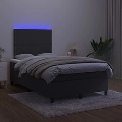 Acheter Maison Chic Lit adulte - Lit + matelas + LED,Sommier à lattes de lit et matelas LED noir 120x190 cm velours -GKD40147