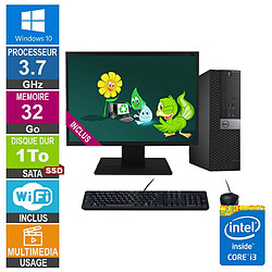 PC Dell Optiplex 5040 SFF i3-6100 3.70GHz 32Go/1To SSD Wifi W10 + Ecran 19 · Reconditionné 