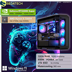 Sedatech PC Gamer • AMD Ryzen 9 7900X • RTX4080 Super • 32 Go DDR5 • 2To SSD M.2 • Windows 11