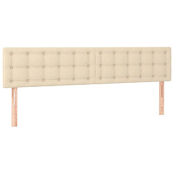 Acheter Maison Chic Tête de lit scandinave à LED,meuble de chambre Crème 200x5x78/88 cm Tissu -MN80887