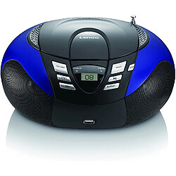 Lenco mini chaine hifi stéréo FM CD MP3 USB bleu noir