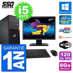 PC Tour Fujitsu P720 Ecran 27" Intel i5-4570 RAM 8Go SSD 120Go Windows 10 Wifi - Occasion