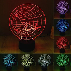 Wewoo Lampe 3D Time Machine Style 7 Couleur Décoloration Creative Visual Stéréo 3D Touch Switch Control LED Lumière Bureau Night Light